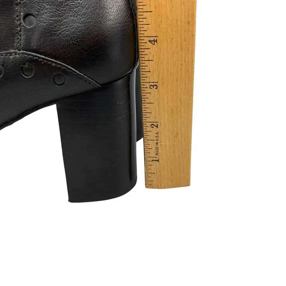 Orla Kiely Clarks Dixie Platform Boots US 9M Black Leather Dark Academia Witchy - Picture 8 of 12